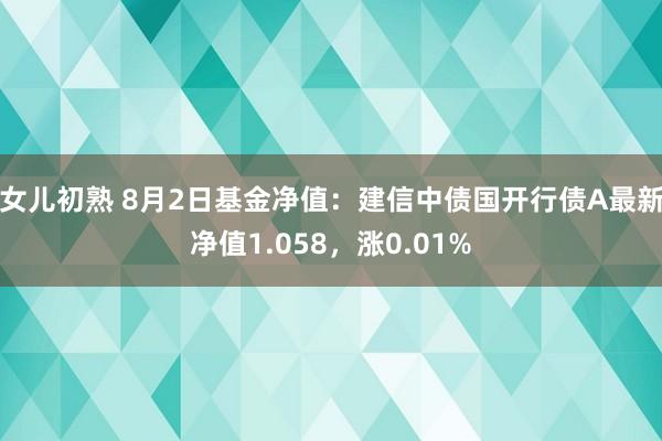 女儿初熟 8月2日基金净值：建信中债国开行债A最新净值1.058，涨0.01%