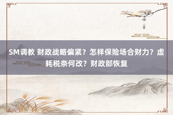 SM调教 财政战略偏紧？怎样保险场合财力？虚耗税奈何改？财政部恢复